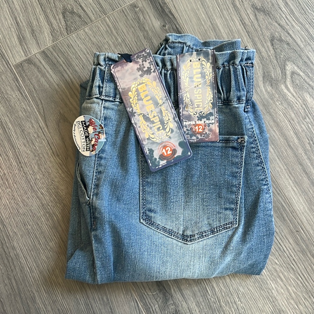 Girls Size 12 Blue Spice Distressed Skinny Jeans NWT Stretch Fabric Casual Fit